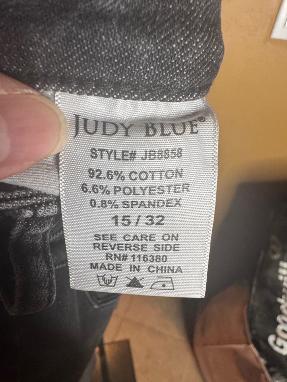 Judy Blue Black Wash High Rise Skinny Jeans Size 15/32 Stretch Denim - Picture 10 of 11